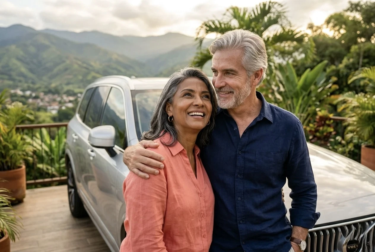 Pareja en carro